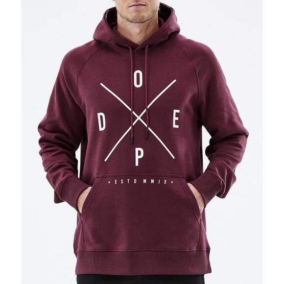 DOPE Men’s XL Maroon Burgundy Pullover Hoodie Streetwear Logo Sweatshirt - Picture 1 of 13